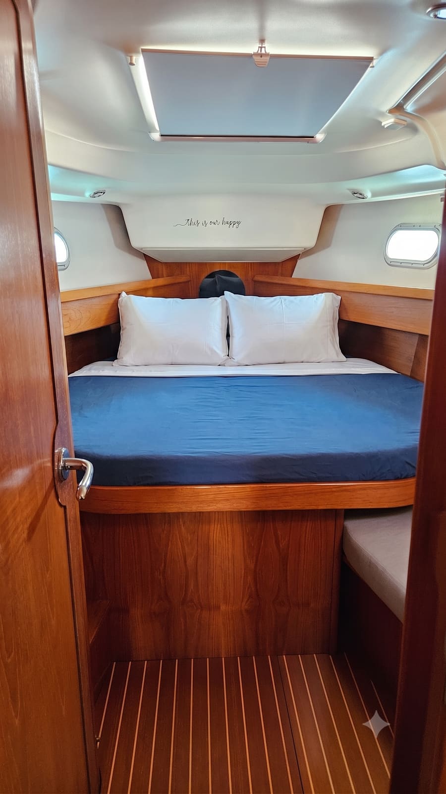 Double cabin with made-up berth