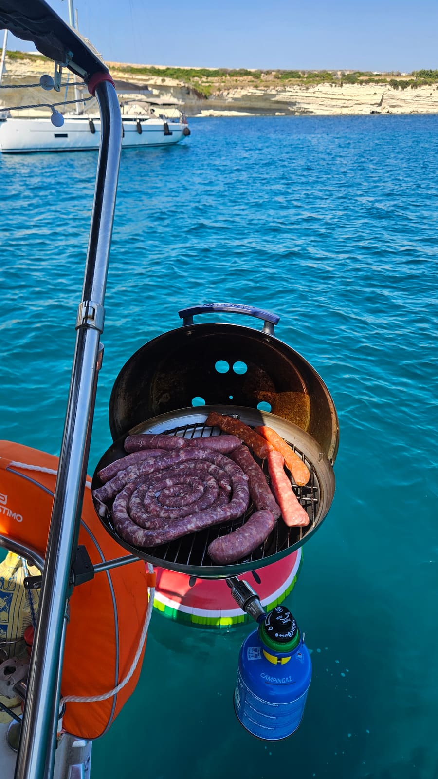 On-board BBQ over the sea